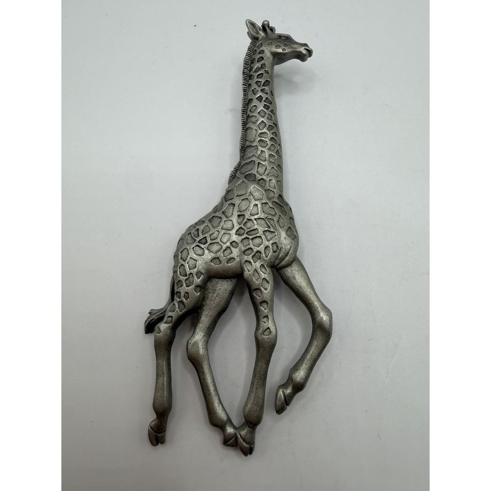Vintage JJ Jonette Jewelry Pewter Pin Brooch Giraffe
